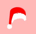 Christmas red hats icon. Santa Claus costume vector illustration. New Year photography portreit element. Royalty Free Stock Photo