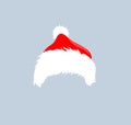 Christmas red hats icon. Santa Claus costume vector illustration. New Year photography portreit element. Royalty Free Stock Photo