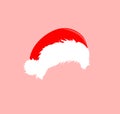 Christmas red hats icon. Santa Claus costume vector illustration. New Year photography portreit element. Royalty Free Stock Photo