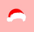 Christmas red hats icon. Santa Claus costume vector illustration. New Year photography portreit element. Royalty Free Stock Photo