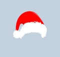 Christmas red hats icon. Santa Claus costume vector illustration. New Year photography portreit element. Royalty Free Stock Photo