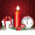 Christmas Red Ornaments Candle Clock Gift Baubles