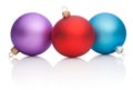 Christmas Red, Purple, Blue Baubles Royalty Free Stock Photo
