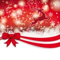 Christmas Red Ribbon Flyer Rentier Royalty Free Stock Photo