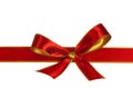 Christmas red ribbon,isolated on white Royalty Free Stock Photo