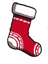 Christmas red sock clipart.