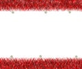 Christmas red tinsel frame Royalty Free Stock Photo