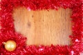 Christmas red tinsel frame border Royalty Free Stock Photo