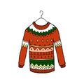 Christmas red vector sweater
