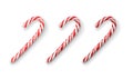 Christmas red and white candy cane isolated on a white