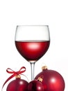 Christmas Red Wine Glass Royalty Free Stock Photo