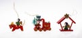 Christmas red wooden toys