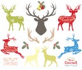 Christmas Reindeer Elements Royalty Free Stock Photo