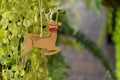 Christmas reindeer. on green background Sun light Royalty Free Stock Photo