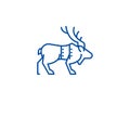Christmas reindeer line icon concept. Christmas reindeer flat vector symbol, sign, outline illustration.