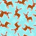 Christmas reindeer patch icon pattern background