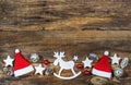 Christmas reindeer and santa hats decoration Royalty Free Stock Photo