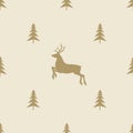 Christmas reindeer seamless line pattern tile