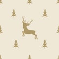 Christmas reindeer seamless line pattern tile