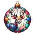 Christmas Reindeer Stained Glass Ornament Royalty Free Stock Photo
