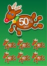 Christmas Reindeer Vector Discount Stickers