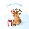 Christmas reindeer vector illustration