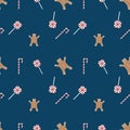 Christmas repeat pattern created with sharp corner Christmas objects, seamless pattern Royalty Free Stock Photo
