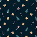 Christmas repeat pattern created with sharp corner Christmas objects, seamless pattern Royalty Free Stock Photo