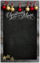 Christmas Restaurant Menu Wooden Blackboard Copy Space