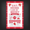 Christmas restaurant and party menu, invitation. Royalty Free Stock Photo