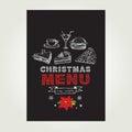 Christmas restaurant and party menu, invitation.