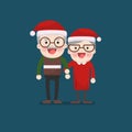 Christmas, Retired elderly senior age couple.