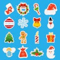 Christmas retro icons, elements and illustrations