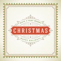 Christmas retro typographic and flourishes Royalty Free Stock Photo