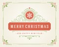 Christmas retro typographic and flourishes Royalty Free Stock Photo