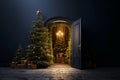 Christmas revelation Open door unveils a festive surprise behind