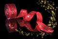 Christmas ribbon and stars Royalty Free Stock Photo
