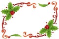 Christmas ribbons frame corner card Royalty Free Stock Photo