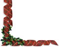 Christmas Ribbons Holly border Royalty Free Stock Photo