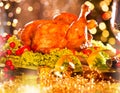 Christmas roasted turkey Royalty Free Stock Photo