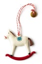 Christmas rocking horse decoration isolated on white