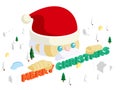 Christmas role cute head with Santa Claus vector illustration graphic EPS 10