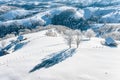 Christmas in Romania traditional landscape covered with snow