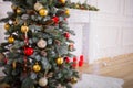 Christmas Room Interior Design, Xmas Tree Decorated Royalty Free Stock Photo