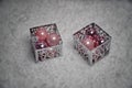 Christmas balls and patterned silver boxes Royalty Free Stock Photo