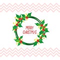 Christmas round frame made of winter things Royalty Free Stock Photo