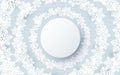 Christmas round snowflakes frames, Snowflake wreath. Happy new year background. Vector illustration Royalty Free Stock Photo