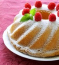 Christmas round sponge cake