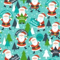 Christmas rseamless pattern with Santar and tree.