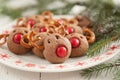 Christmas Rudolf Reindeer Cookies Royalty Free Stock Photo